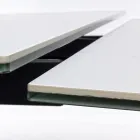 Mesa de comedor extensible de 240 cm con tapa de vidrio y cerámica - Barone Viadurini