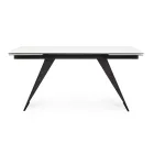 Mesa de comedor extensible de 240 cm con tapa de vidrio y cerámica - Barone Viadurini