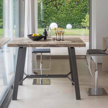 Mesa de comedor extensible en madera y metal hasta 280 cm - Gallotto Viadurini