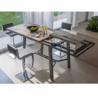 Mesa de comedor extensible en madera y metal hasta 280 cm - Gallotto Viadurini