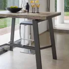 Mesa de comedor extensible en madera y metal hasta 280 cm - Gallotto Viadurini