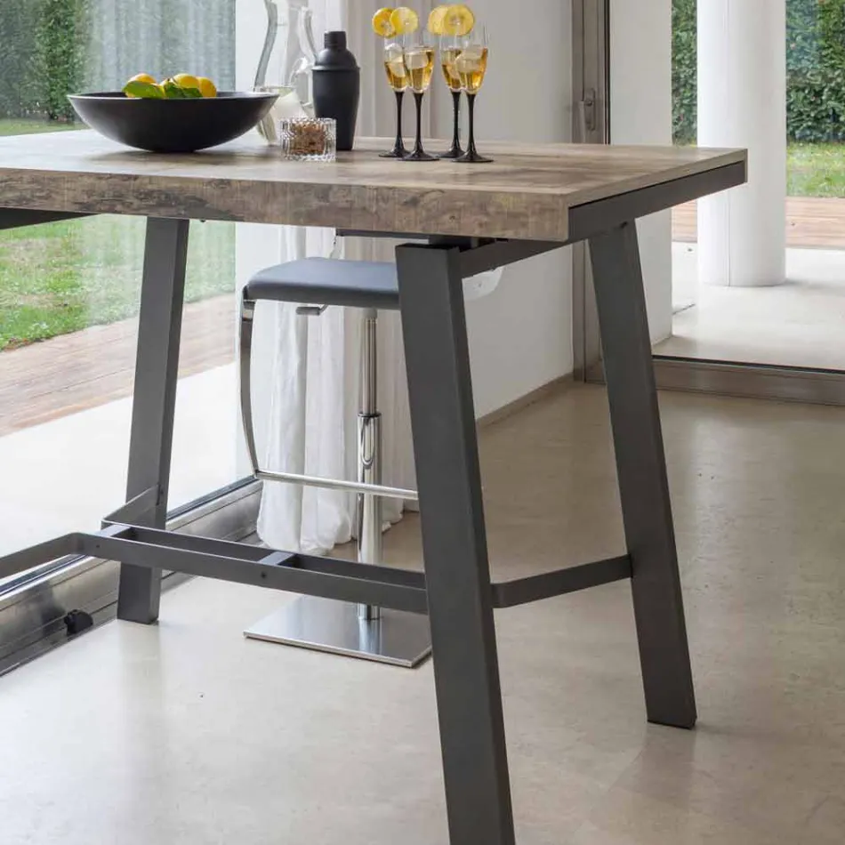 Mesa de comedor extensible en madera y metal hasta 280 cm - Gallotto Viadurini