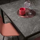 Mesa de salón extensible con tapa de melamina y patas de metal - Shaila Viadurini