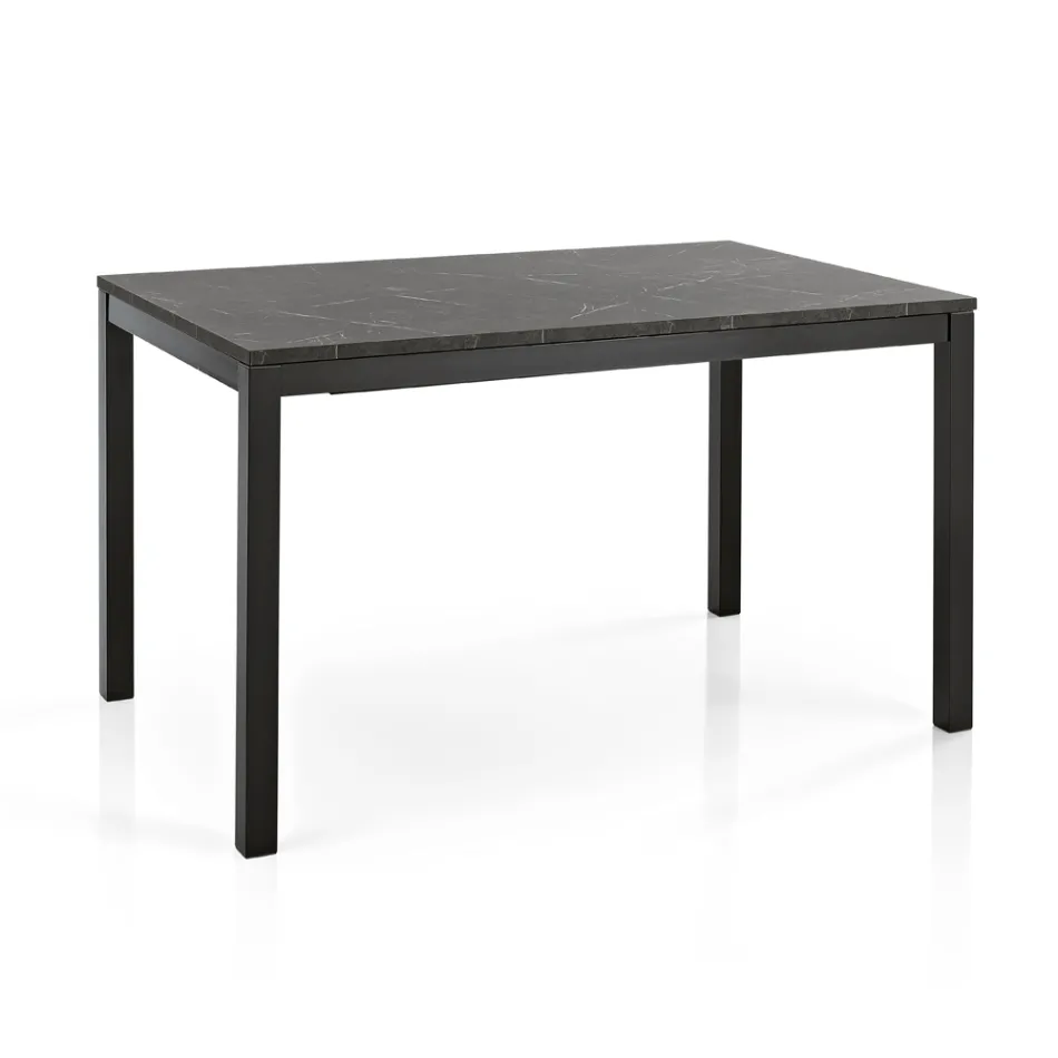 Mesa de salón extensible con tapa de melamina y patas de metal - Shaila Viadurini