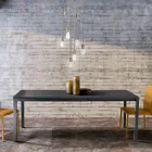 Mesa de salón extensible con tapa de melamina y patas de metal - Shaila Viadurini