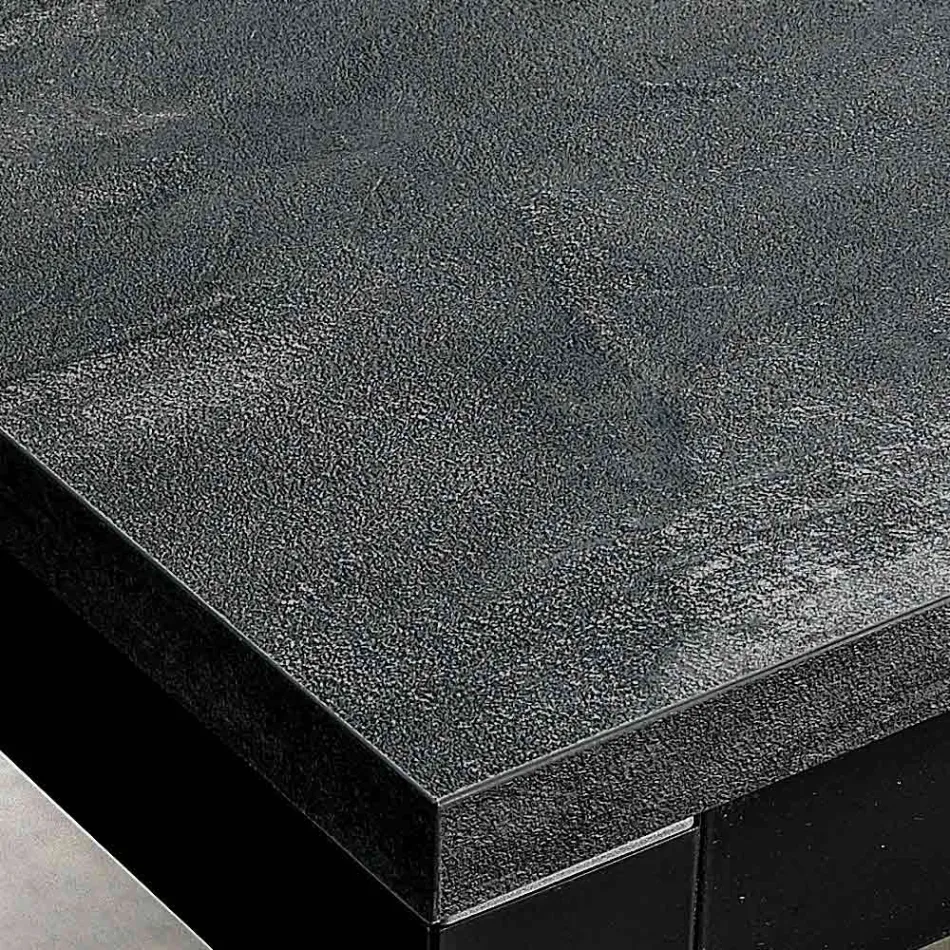 Mesa de salón extensible con tapa de melamina y patas de metal - Shaila Viadurini