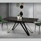 Mesa de salón extensible en metal y vitrocerámica Made in Italy - Meluso Viadurini