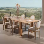 Mesa de salón extensible de madera maciza de teca - Fidia Viadurini