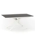 Mesa extensible de diseño con patas de metal, Lucera Viadurini
