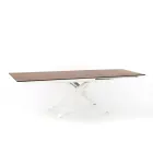 Mesa extensible de diseño con patas de metal, Lucera Viadurini