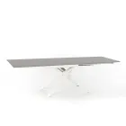 Mesa extensible de diseño con patas de metal, Lucera Viadurini