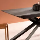 Mesa extensible de diseño con patas de metal, Lucera Viadurini