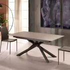 Mesa extensible de diseño con patas de metal, Lucera Viadurini