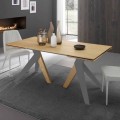 Mesa de comedor extensible con sobre de madera de roble Daryl, made in Italy