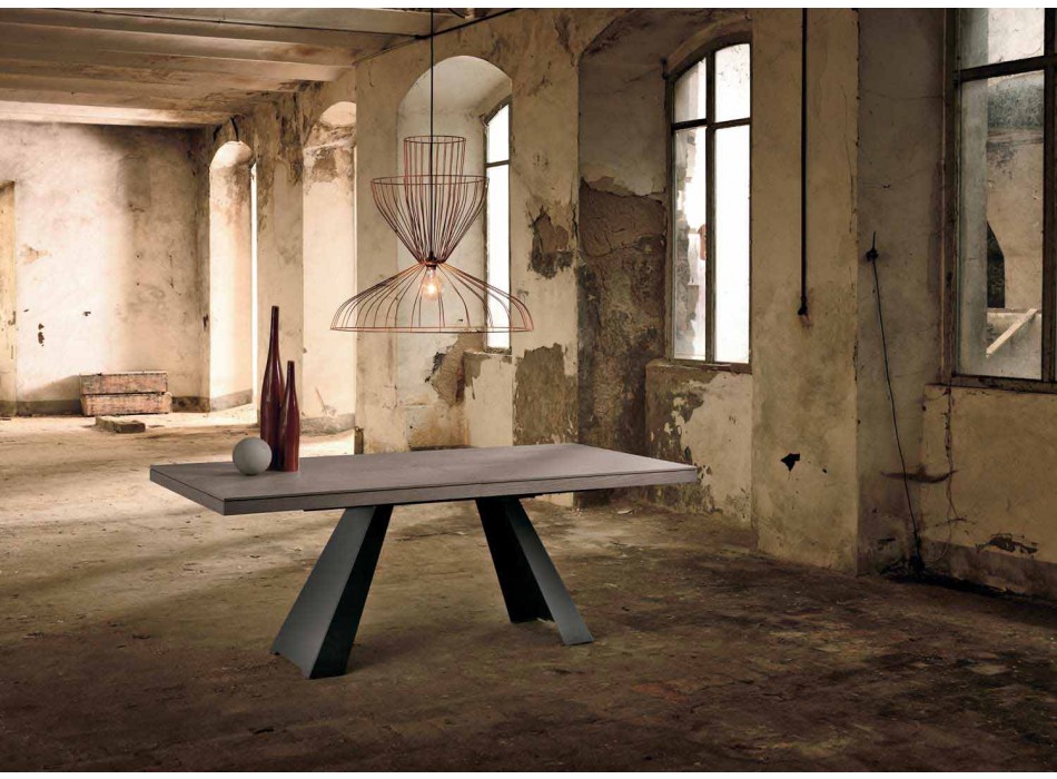 Mesa de diseño extensible en madera de roble fabricada en Italia Zerba Viadurini