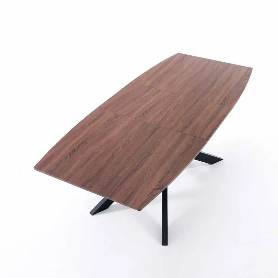Mesa de diseño extensible en MDF y metal, Torquato Viadurini