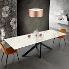 Mesa de diseño extensible en vitrocerámica fabricada en Italia, Dionigi Viadurini