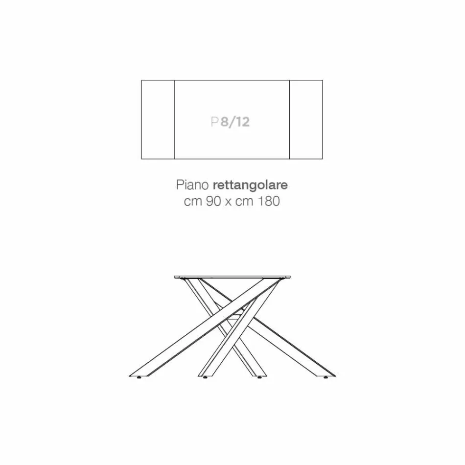 Mesa de diseño de vidrio cerámico extensible hecha en Italia, Dionigi Viadurini