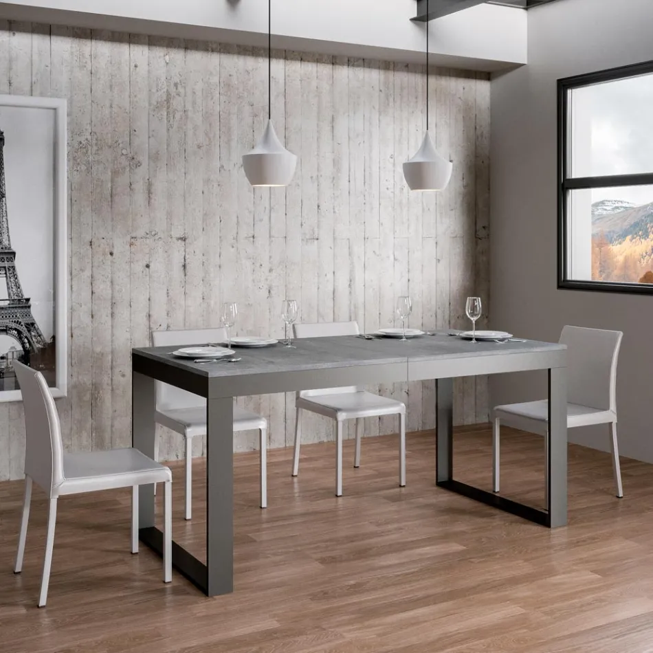 Mesa Extensible de Diseño Moderno en Madera Melamina - Badesi Viadurini