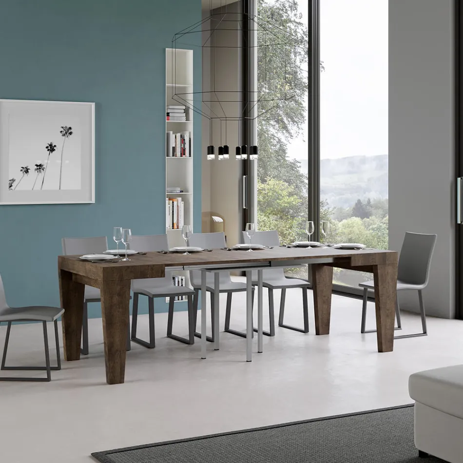 Mesa Extensible Disponible en Diferentes Acabados Made in Italy - Montaña Viadurini