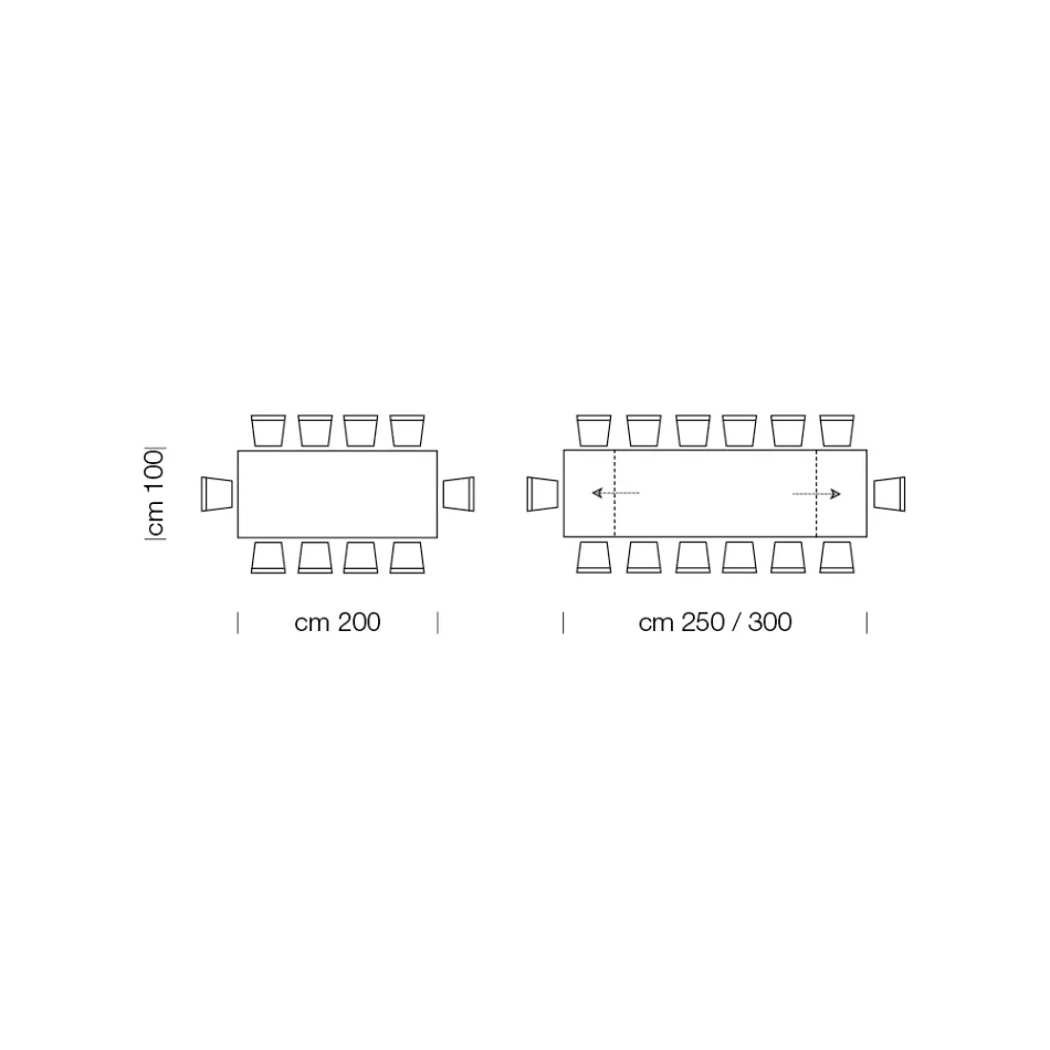 Mesa extensible hasta 14 plazas en madera contrachapada Made in Italy - Grotta Viadurini