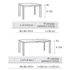 Mesa Cuadrada Extensible Hasta 232 cm en HPL Made in Italy - Filiberto Viadurini