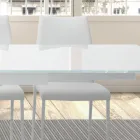 Mesa extensible hasta 278 cm en vidrio y acero blanco Made in Italy - Grotta Viadurini