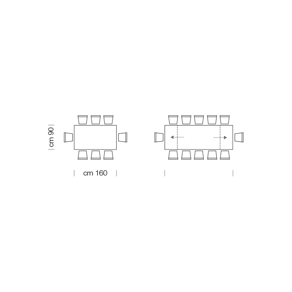 Mesa extensible hasta 278 cm en vidrio y acero blanco Made in Italy - Grotta Viadurini