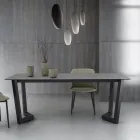 Mesa Extensible Hasta 300 cm Base Metálica Made in Italy - Bastiano Viadurini