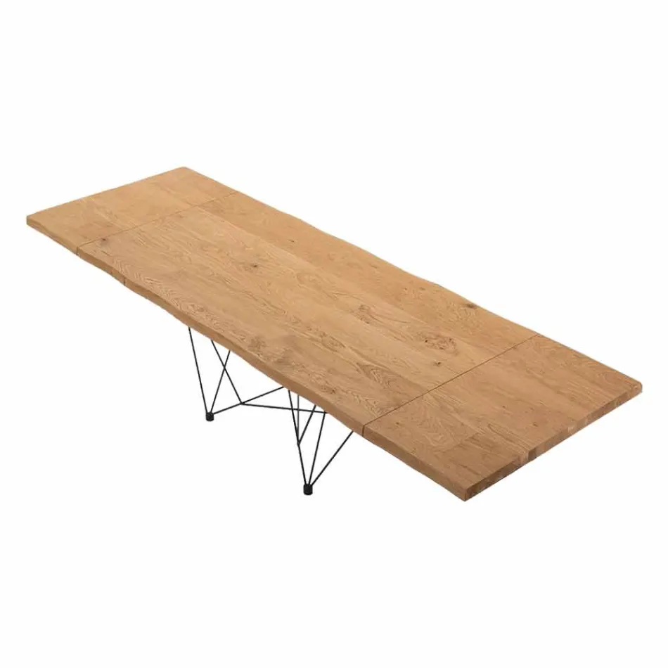 Mesa extensible hasta 300 cm en madera chapada Made in Italy – Ezzellino Viadurini