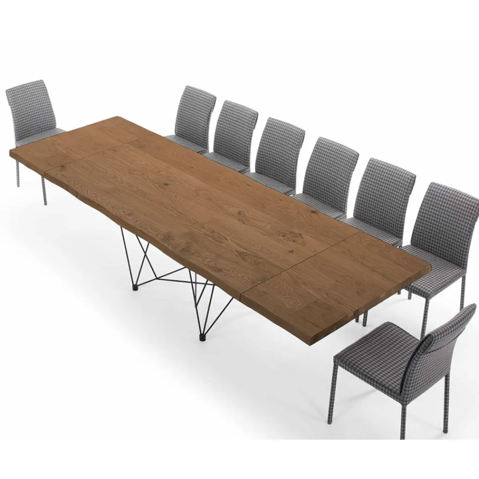 Mesa extensible hasta 300 cm en madera chapada Made in Italy – Ezzellino Viadurini