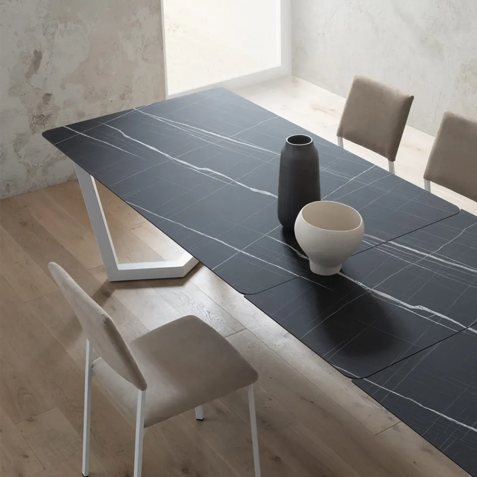 Mesa Extensible Hasta 300 cm Sobre Laminado HPL Made in Italy - Bastiano Viadurini