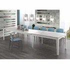 Mesa extensible Cagliari hasta 380 cm en vitrocerámica y metal Viadurini