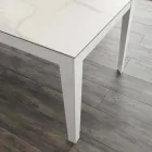 Mesa extensible Cagliari hasta 380 cm en vitrocerámica y metal Viadurini