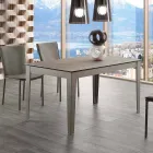 Mesa extensible Cagliari hasta 380 cm en vitrocerámica y metal Viadurini