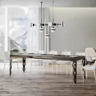 Mesa extensible hasta 4 m en madera melamina y hierro Made in Italy - Marella Viadurini