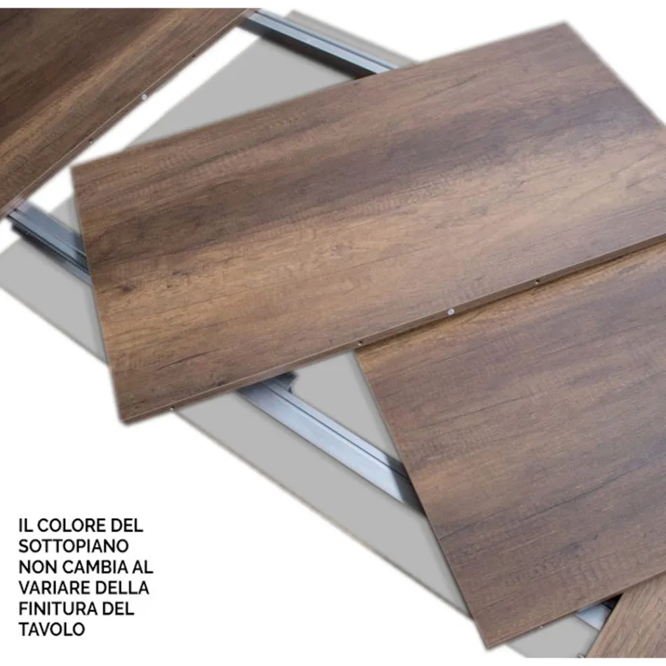 Mesa extensible hasta 4 m en madera melamina y hierro Made in Italy - Marella Viadurini