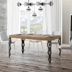 Mesa extensible hasta 4 m en madera melamina y hierro Made in Italy - Marella Viadurini