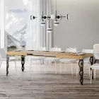 Mesa extensible hasta 4 m en madera melamina y hierro Made in Italy - Marella Viadurini