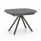 Mesa extensible hasta 180 cm en cerámica sobre vidrio y metal - Lozzolo Viadurini