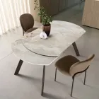 Mesa extensible de hasta 180 cm en piedra sinterizada con efecto mármol - Talia Viadurini