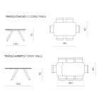 Mesa extensible de hasta 180 cm en piedra sinterizada con efecto mármol - Talia Viadurini