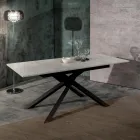 Mesa extensible hasta 190 cm en metal y tapa de melamina - Lavanda Viadurini