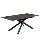 Mesa extensible hasta 190 cm en metal y tapa de melamina - Lavanda Viadurini