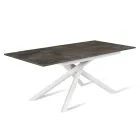 Mesa extensible hasta 190 cm en metal y tapa de melamina - Lavanda Viadurini