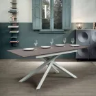 Mesa extensible hasta 190 cm en metal y tapa de melamina - Lavanda Viadurini