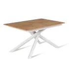 Mesa extensible hasta 190 cm en metal y tapa de melamina - Lavanda Viadurini