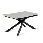 Mesa extensible hasta 190 cm en metal y tapa de melamina - Lavanda Viadurini