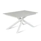 Mesa extensible hasta 190 cm en metal y tapa de melamina - Lavanda Viadurini