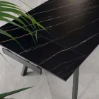 Mesa extensible hasta 200 cm en Piedra Sinterizada Efecto Mármol - Piña Viadurini